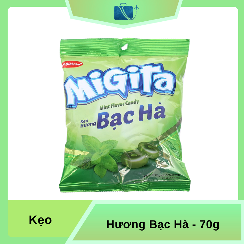 Kẹo ngậm hương bạc hà Migita gói 70g