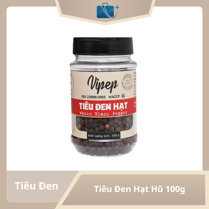 Tiêu Đen Hạt Vipep Hũ 100g