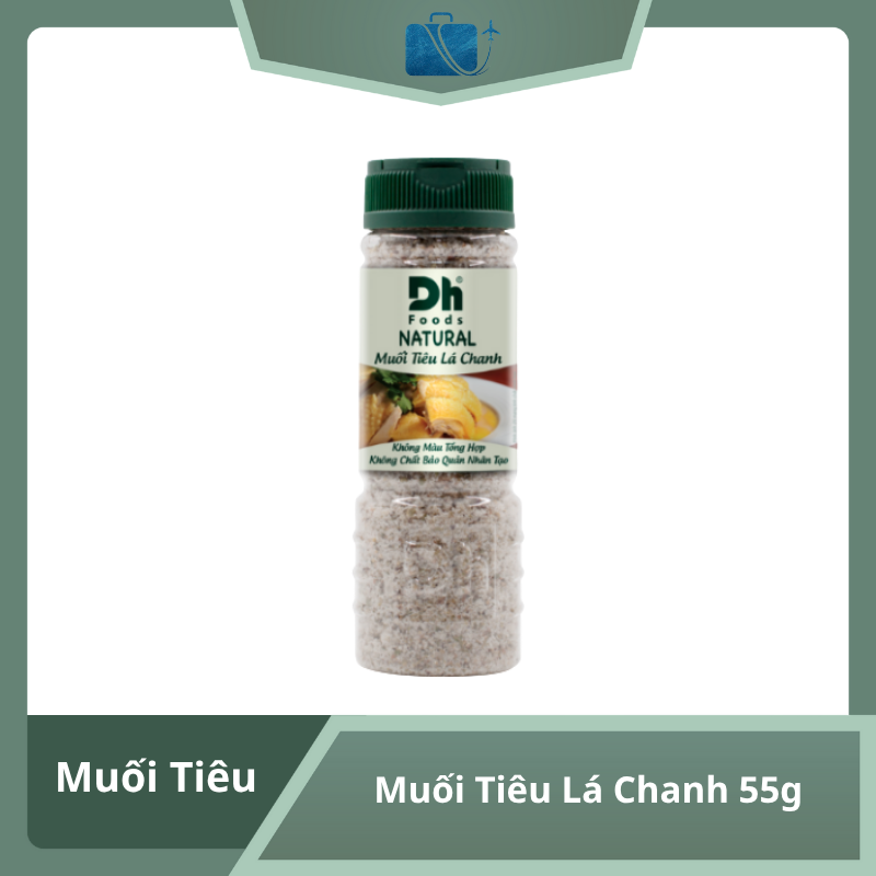 Muối Tiêu Lá Chanh Gia Vị Tự Nhiên, Thơm Ngon Đậm Vị 55g