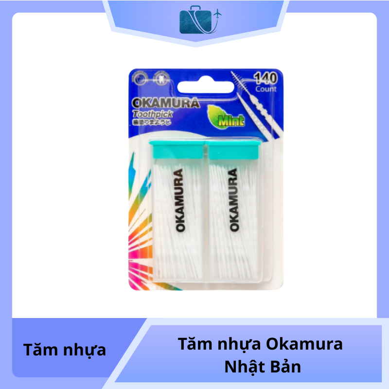 Tăm Nhựa Okamura Nhật Bản (Bịch 120 cây/140 cây)