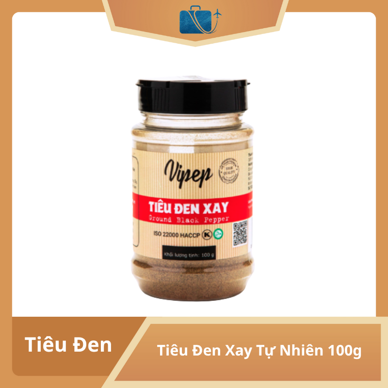 Tiêu Đen Xay Tự Nhiên Vipep Hũ Nhựa 100g