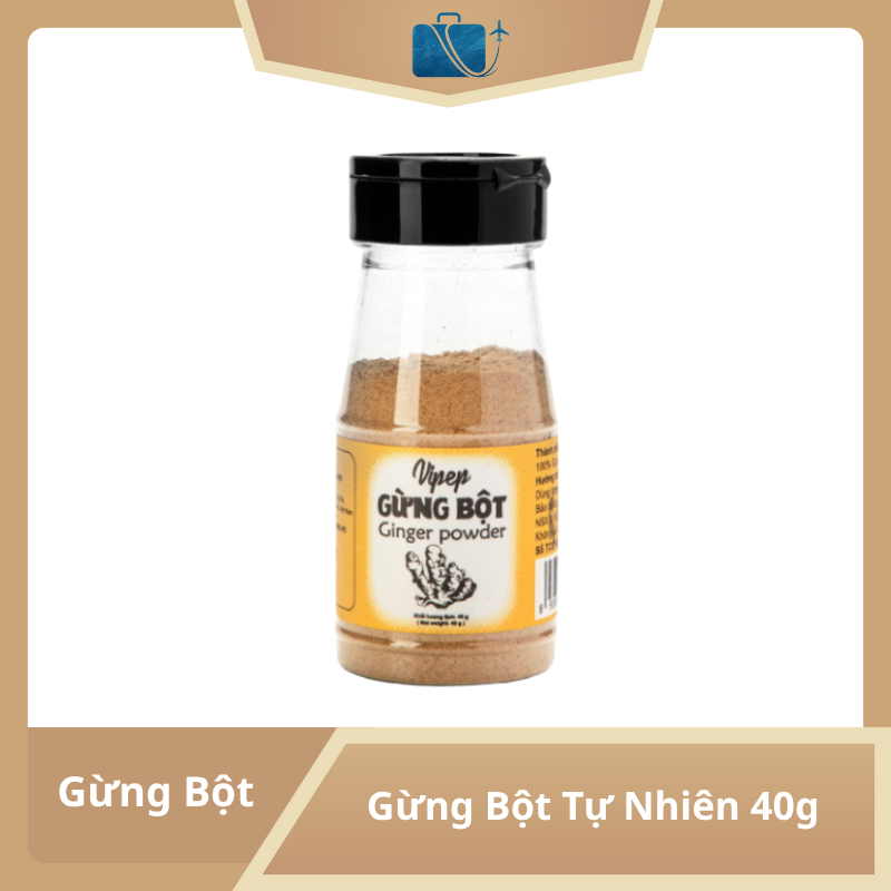 Gừng Bột Tự Nhiên Vipep Hũ Nhựa 40g