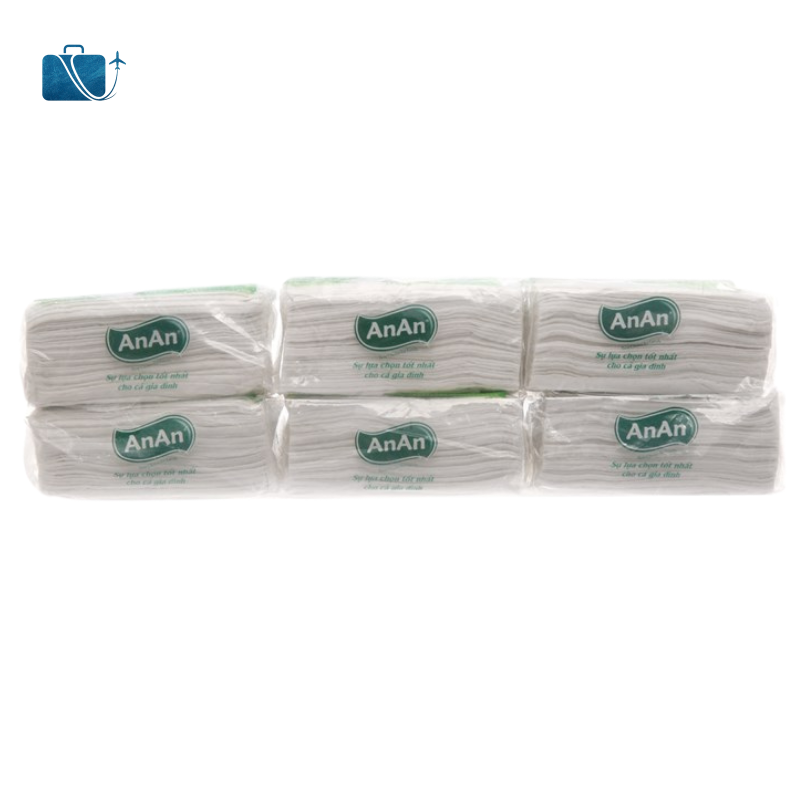 Lốc 6 Gói Khăn Giấy Ăn An An 2 Lớp 100 Tờ 2
