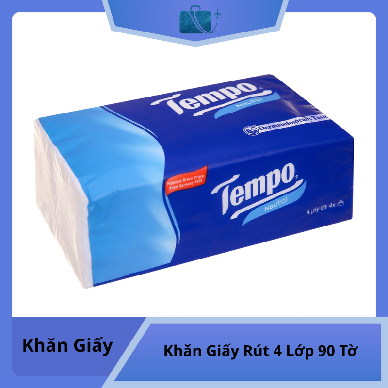 Khăn Giấy Rút Tempo Không Mùi 4 Lớp 90 Tờ (16cm x 19.5cm)