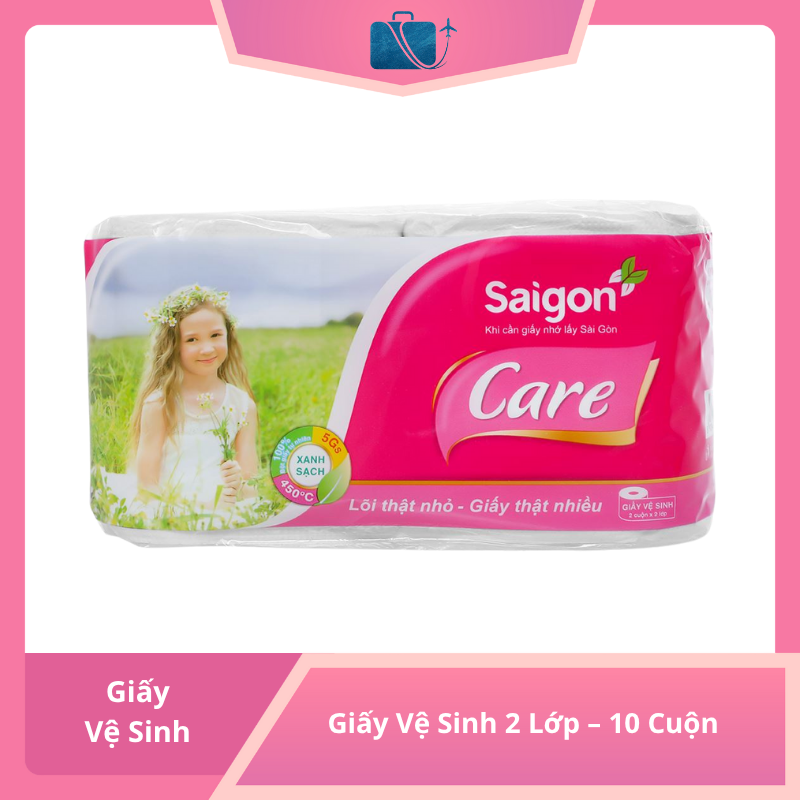 Giấy Vệ Sinh Saigon Care 2 Lớp – 10 Cuộn Tiện Dụng, Mềm Mại, Giá Tốt