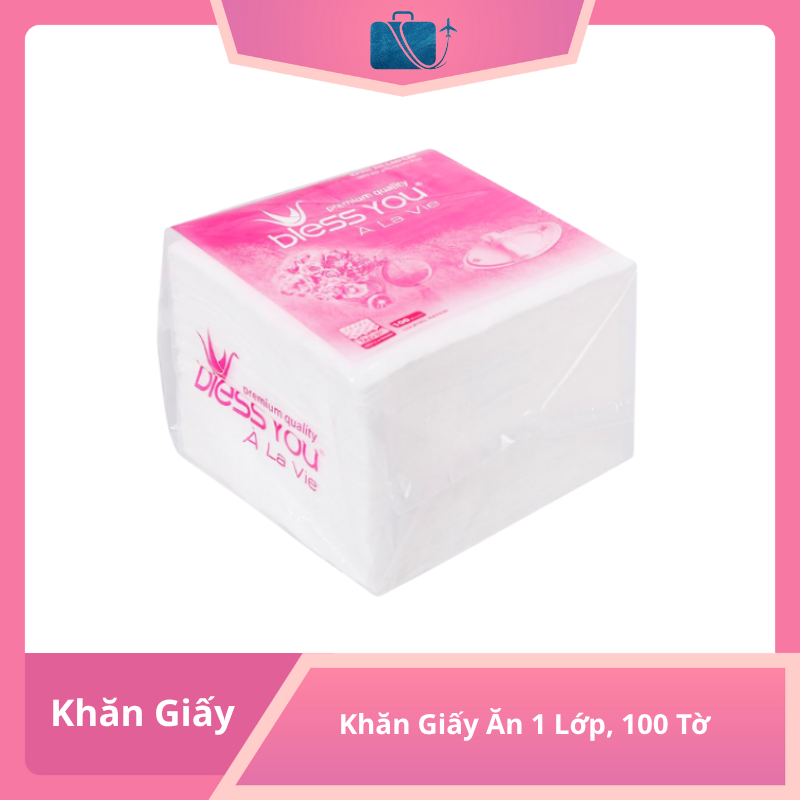Khăn Giấy Ăn Bless You À La Vie – 1 Lớp, 100 Tờ (23x23cm)