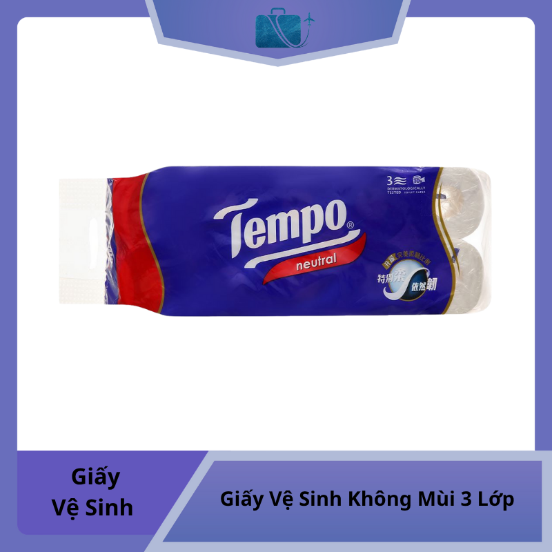Giấy Vệ Sinh Tempo Không Mùi 3 Lớp (Lốc 10 Cuộn)