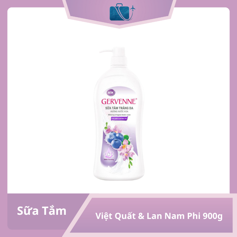 Sữa Tắm Gervenne Trắng Da Việt Quất & Lan Nam Phi 900