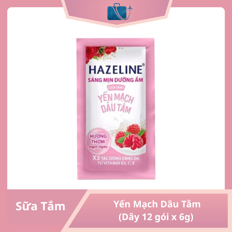 Sữa Tắm Hazeline Yến Mạch Dâu Tằm (Dây 12 gói x 6g)