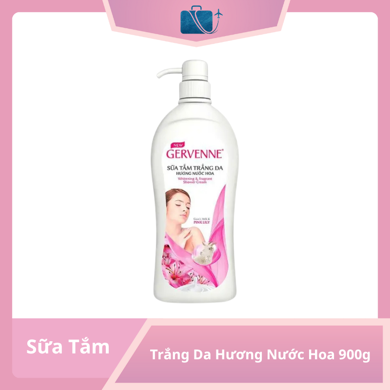 Sữa Tắm Trắng Da Hương Nước Hoa Gervenne 900g