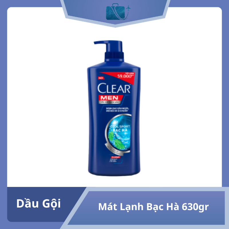 Dầu Gội Clear Men Mát Lạnh Bạc Hà 630gr