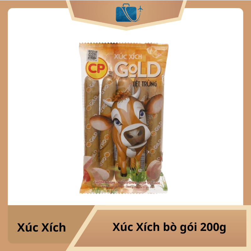 Xúc Xích Bò Tiệt Trùng Gold C.P Gói 200g