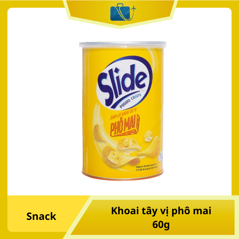 Snack Khoai Tây Vị Phô Mai Slide Lon 60g