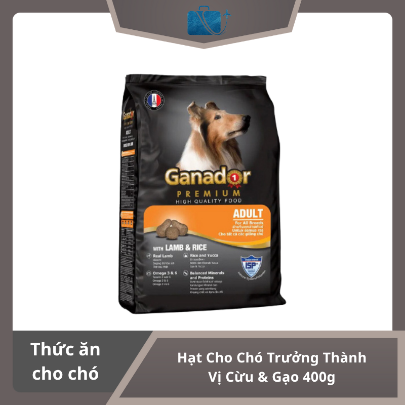 Hạt Ganador Adult Cho Chó Trưởng Thành Vị Cừu & Gạo 400g – Dinh Dưỡng Toàn Diện Cho Boss Khỏe Mạnh