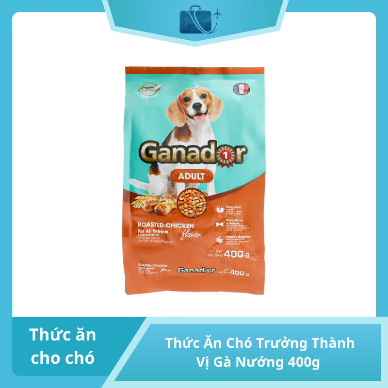 Thức Ăn Chó Trưởng Thành Ganador Vị Gà Nướng 400g – Dinh Dưỡng Toàn Diện Cho Boss
