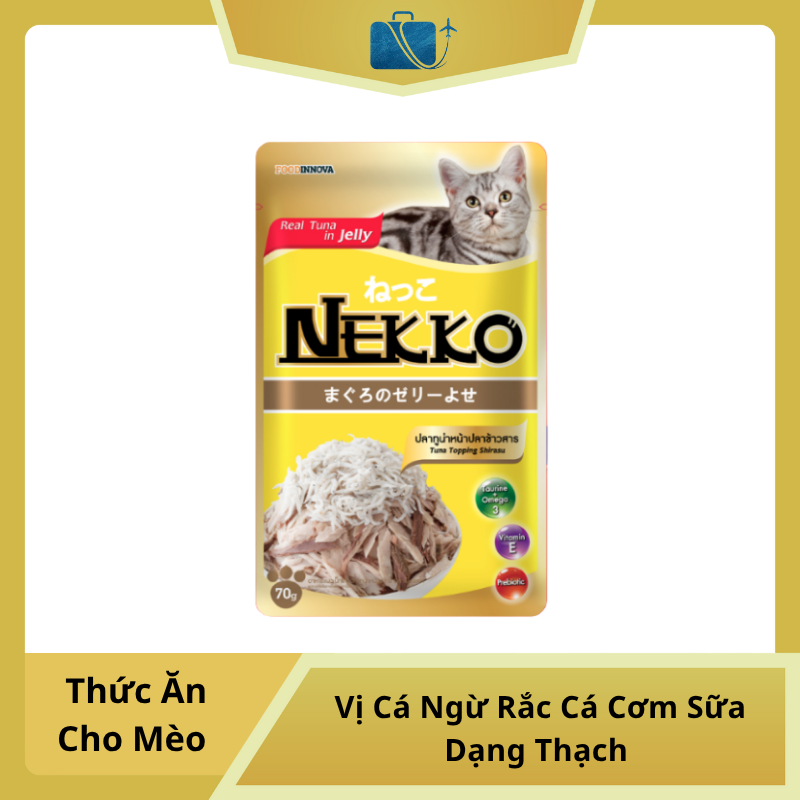 Thức Ăn Cho Mèo NEKKO Vị Cá Ngừ Rắc Cá Cơm Sữa Shirasu Dạng Thạch – Dinh Dưỡng, Ngon Miệng