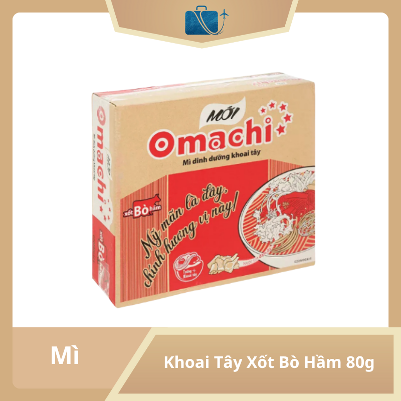 Thùng 30 Gói Mì Omachi Dinh Dưỡng Khoai Tây Xốt Bò Hầm 80g