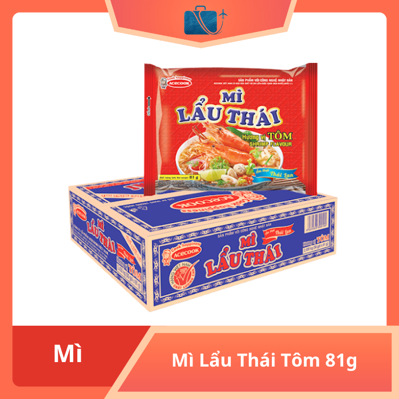 Thùng 30 Gói Mì Acecook Lẩu Thái Tôm 81g