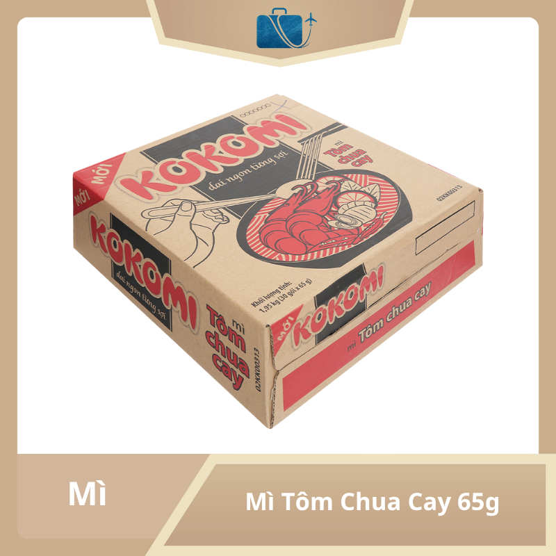 Thùng 30 Gói Mì Kokomi Tôm Chua Cay 65g