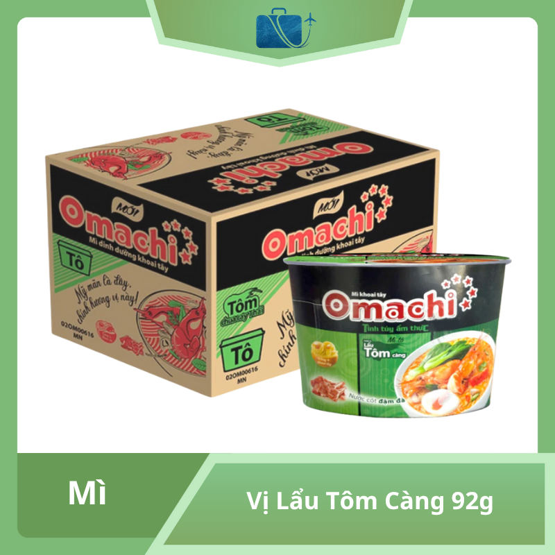 Thùng 18 Tô Mì Khoai Tây Omachi Lẩu Tôm Càng 92g