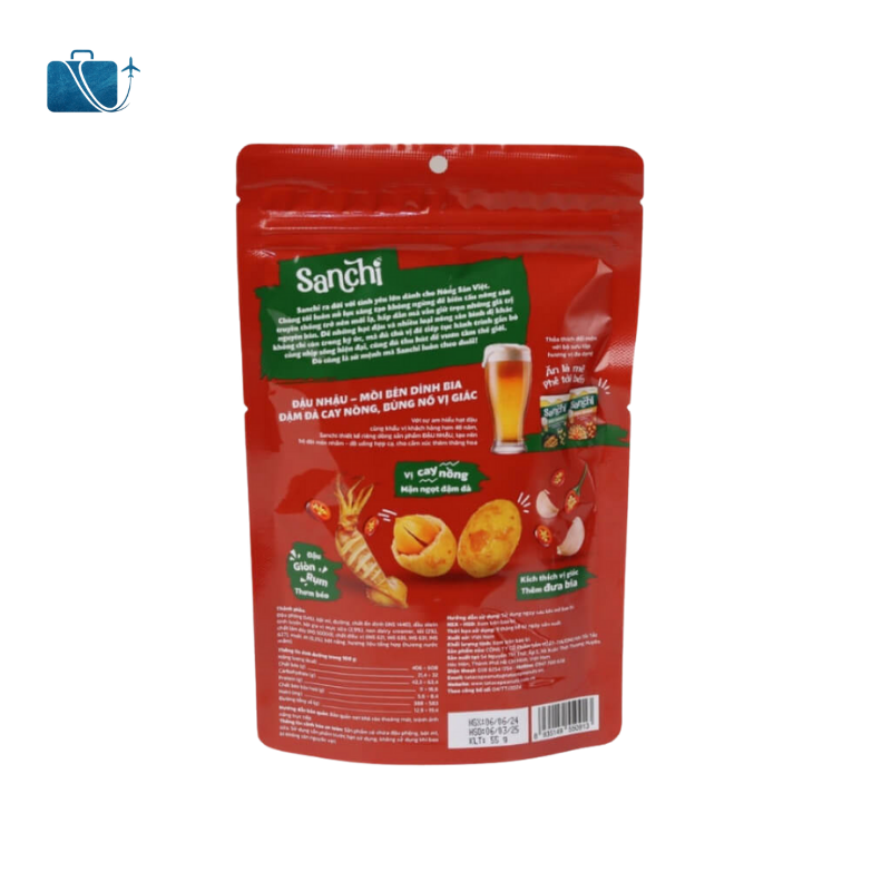 Đậu Phộng Vị Mực Cay Mắm Tỏi Tài Tài Sanchi Gói 55g 2
