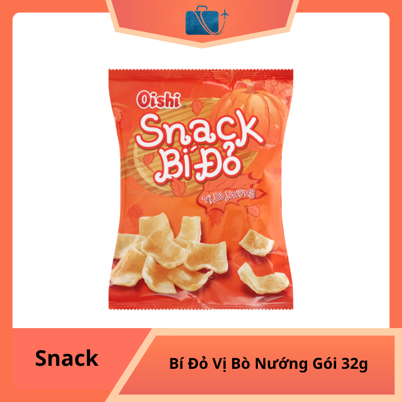 Snack Bí Đỏ Vị Bò Nướng Oishi Gói 32g