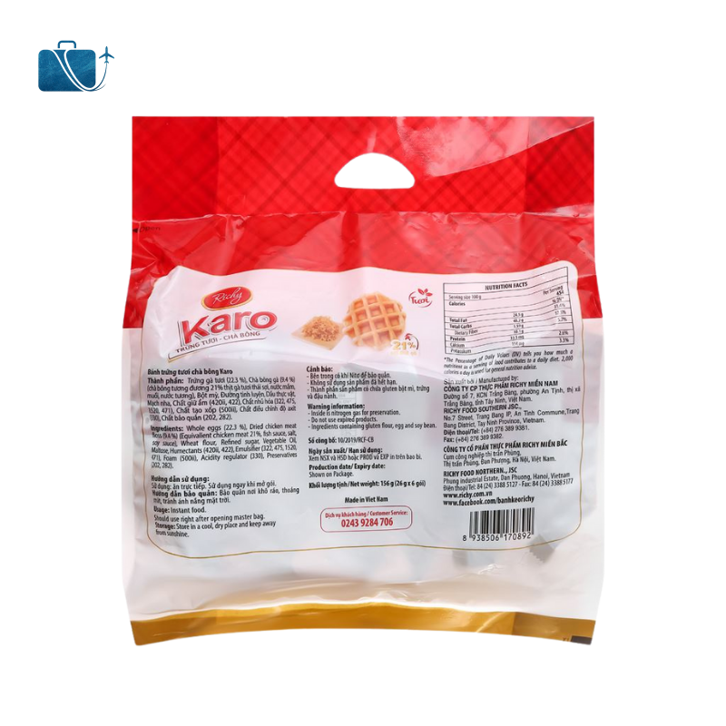 Bánh Trứng Tươi Chà Bông Karo Richy Túi 156g 4