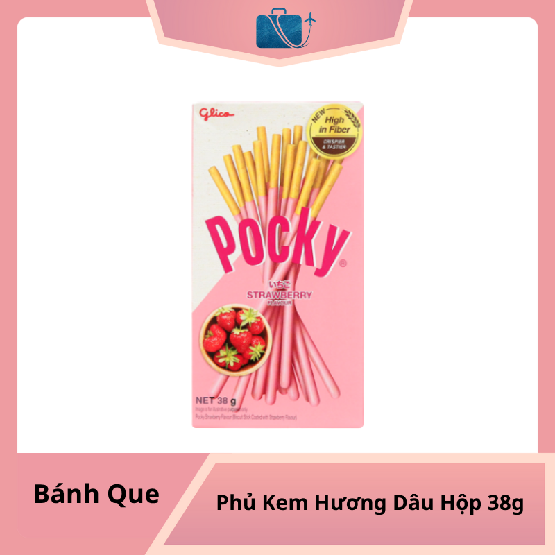 Bánh Que Glico Pocky Phủ Kem Hương Dâu Hộp 38g