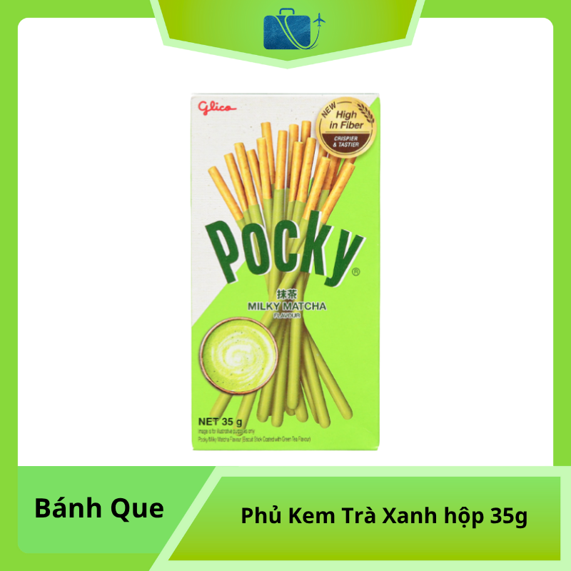 Bánh que Glico Pocky phủ kem trà xanh hộp 35g