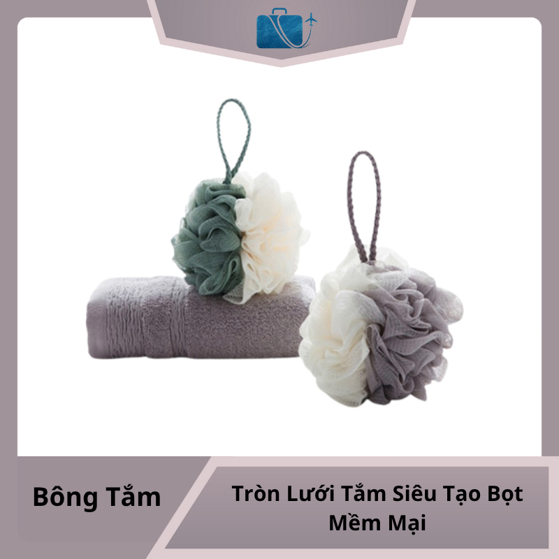 Bông Tắm Tròn Lưới Tắm Siêu Tạo Bọt
