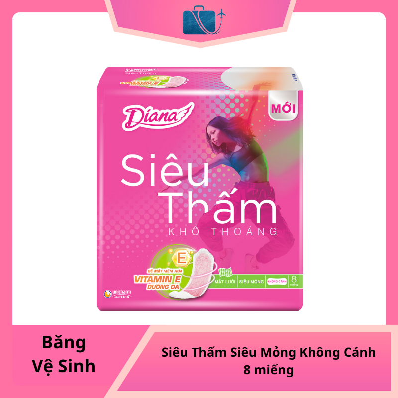 Diana Siêu Thấm Siêu Mỏng Không Cánh 8 miếng