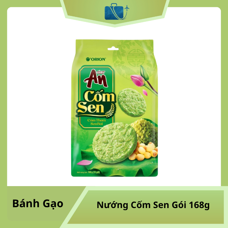 Bánh Gạo Nướng Cốm Sen Orion An Gói 168g (12 Gói)