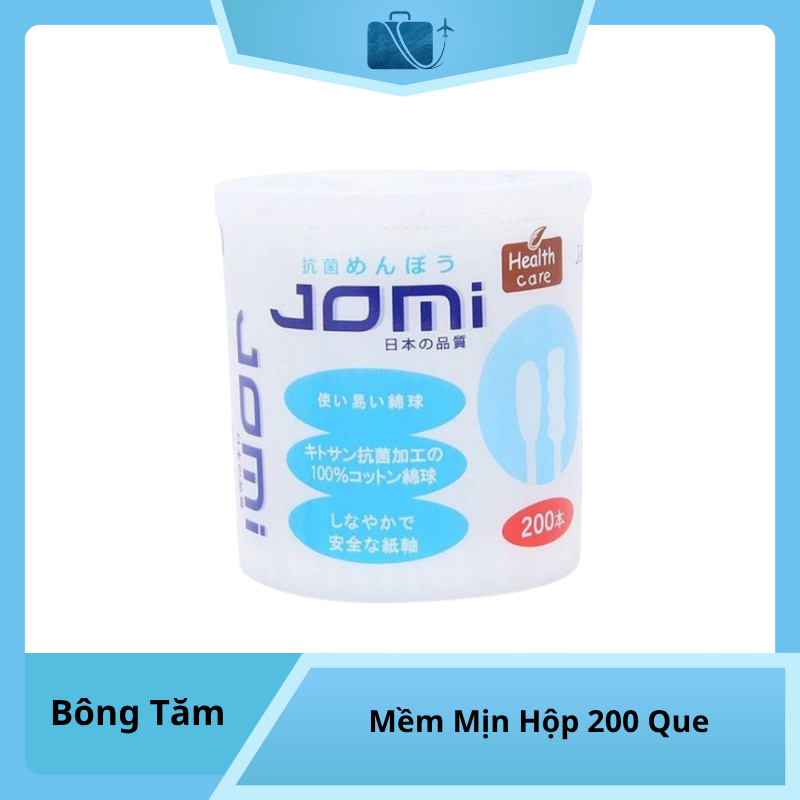 Bông Tăm Mềm Mịn Jomi Hộp 200 Que