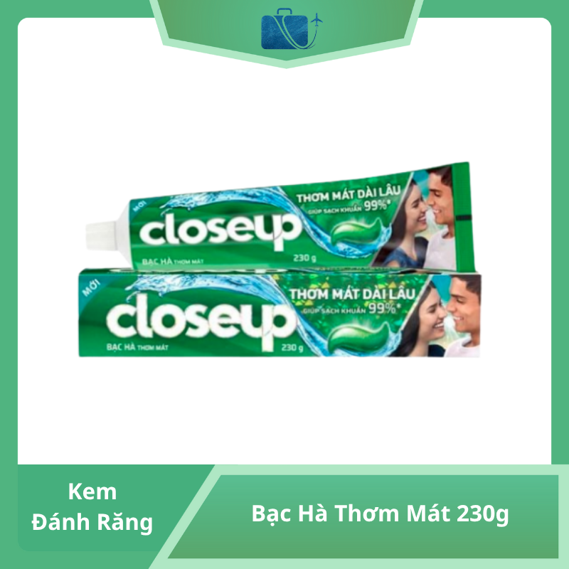 Kem Đánh Răng Closeup Bạc Hà Thơm Mát 230g