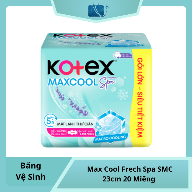 Băng Vệ Sinh Kotex Max Cool Frech Spa SMC 23cm 20 Miếng