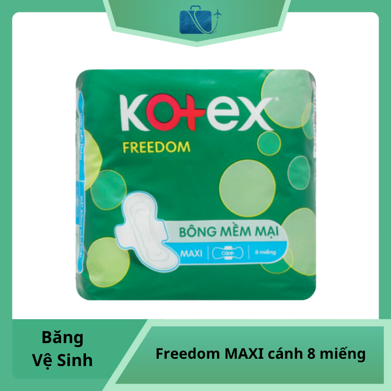 Băng vệ sinh Kotex Freedom maxi cánh 8 miếng