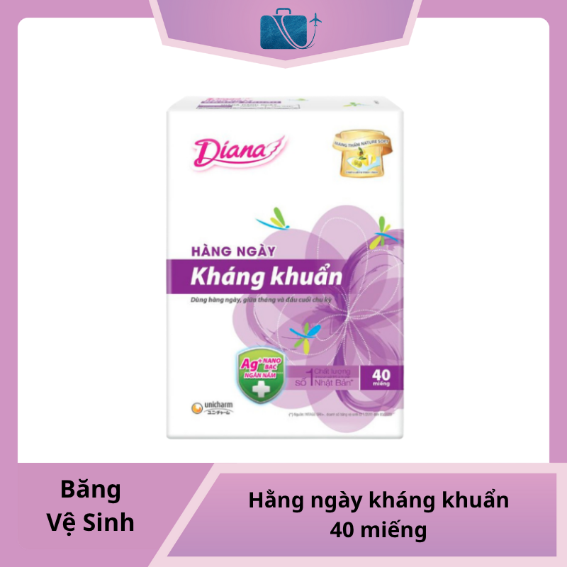 Băng vệ sinh hằng ngày Diana kháng khuẩn 40 miếng