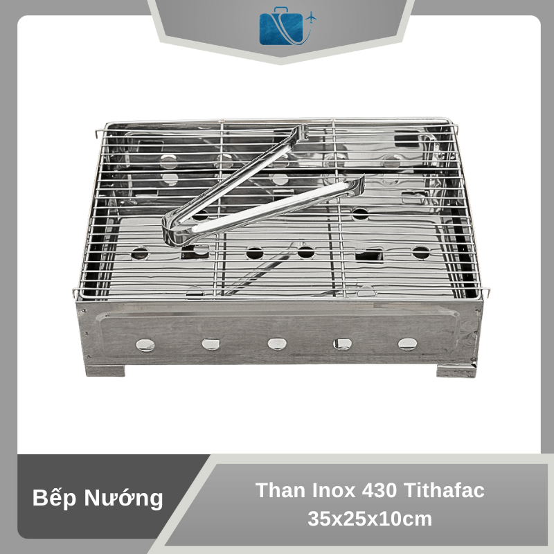 Bếp Nướng Than Inox 430 Tithafac 35x25x10cm