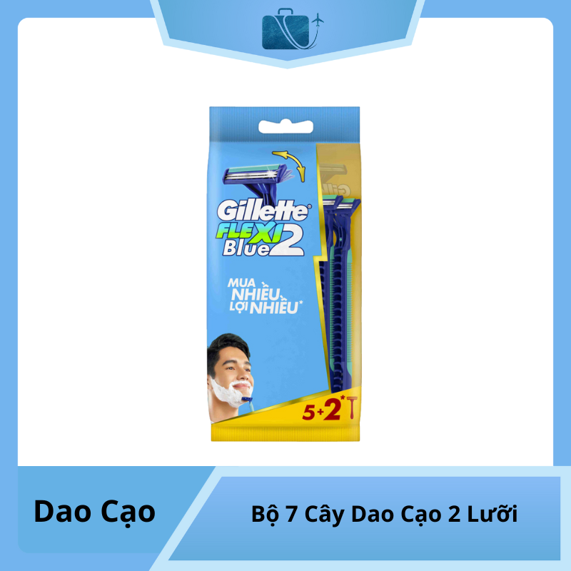 Bộ 7 Cây Dao Cạo 2 Lưỡi Gillette Blue 2 Flexi