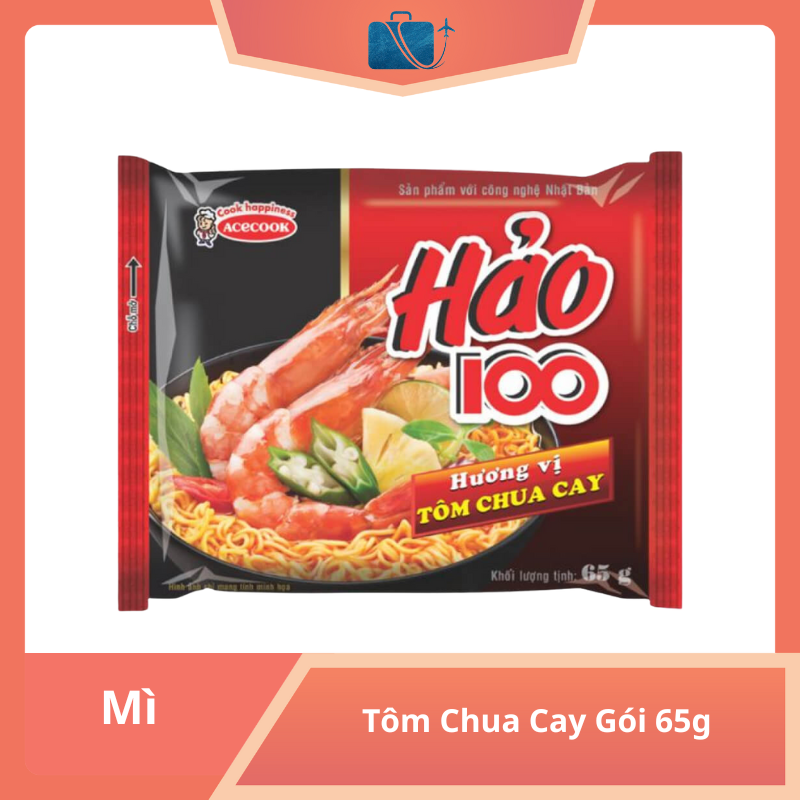 Mì Hảo 100 Tôm Chua Cay Gói 65g