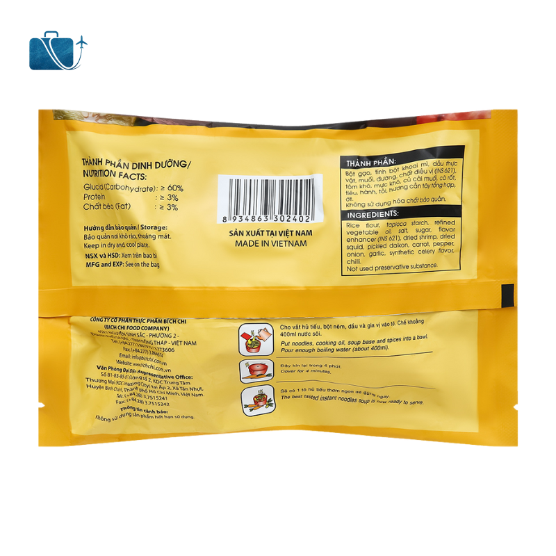 Hủ Tiếu Nam Vang Vina Bích Chi Gói 60g 3