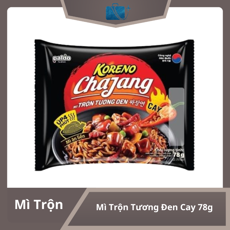 Gói Mì Trộn Tương Đen Cay Hàn Quốc Koreno 78g