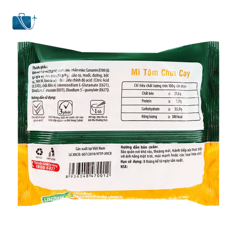 Mì 3 Miền Tôm Chua Cay Gói 65g 3