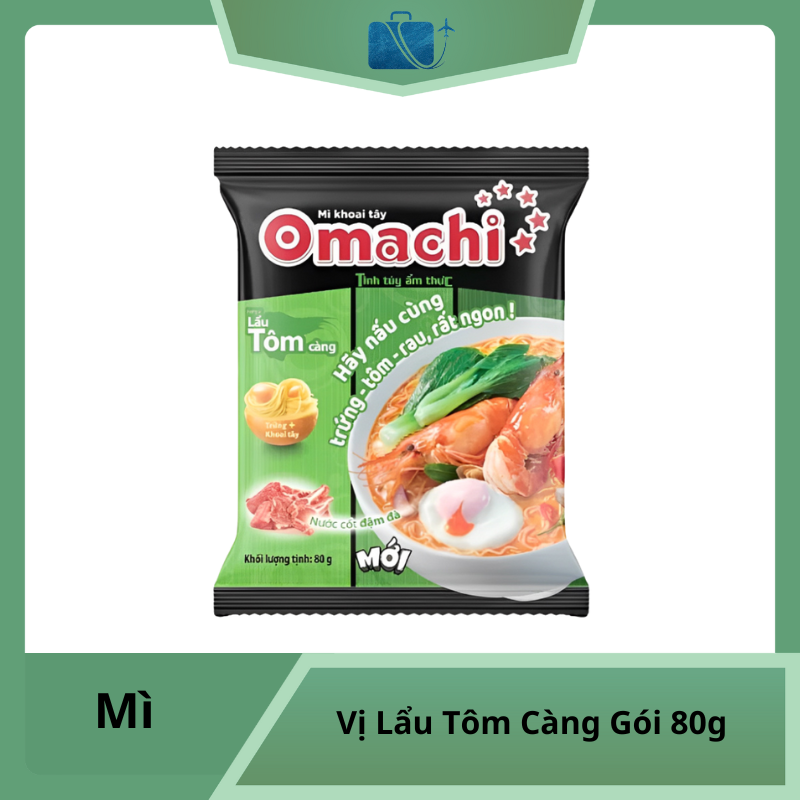 Mì Khoai Tây Omachi Lẩu Tôm Càng Gói 80g