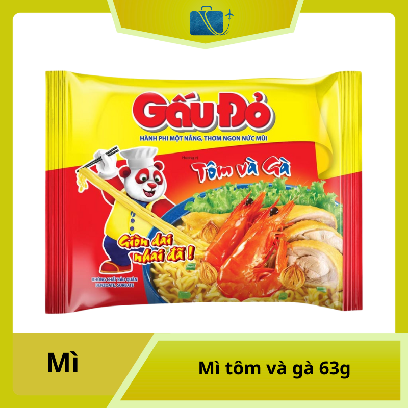 Mì Gấu Đỏ tôm và gà 63g