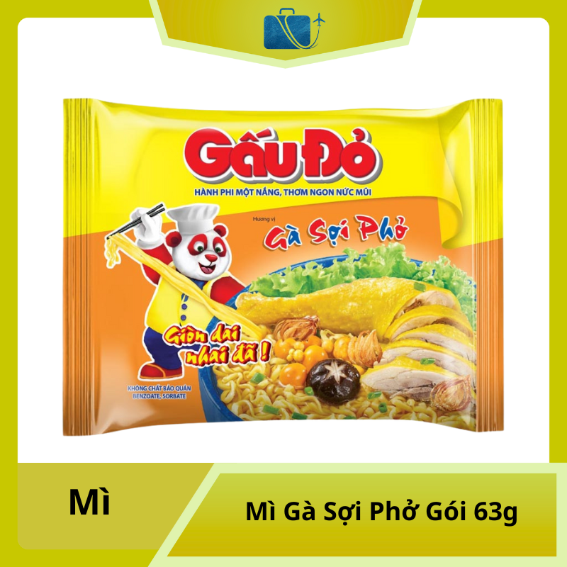 Mì Gà Sợi Phở Gấu Đỏ Gói 63g