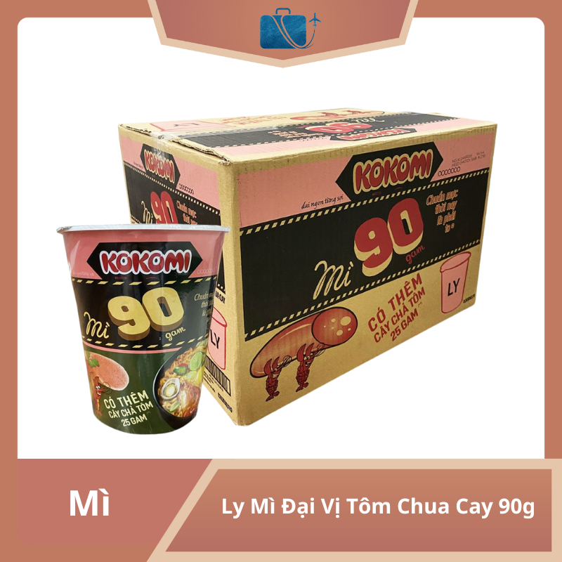 Thùng 24 Ly Mì Kokomi Đại Vị Tôm Chua Cay 90g