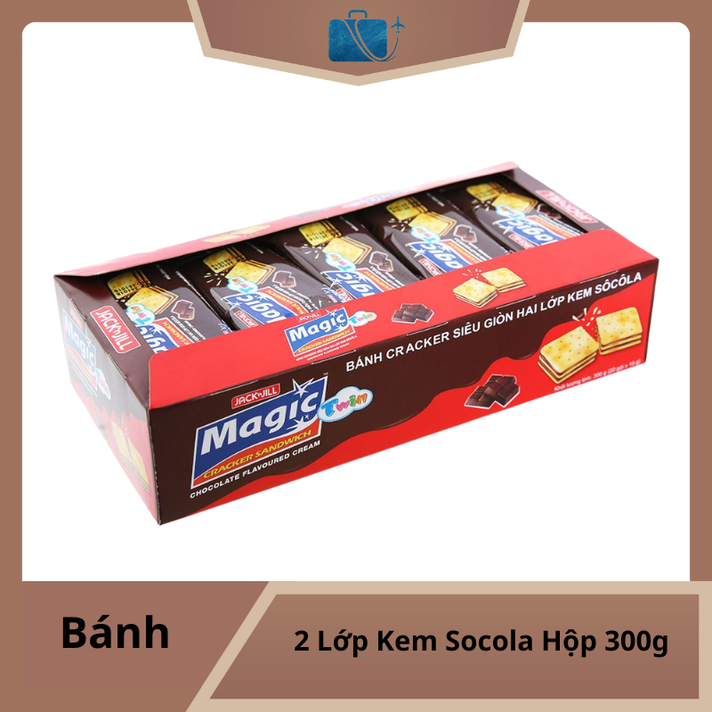 Bánh Cracker 2 Lớp Kem Socola Magic Hộp 300g
