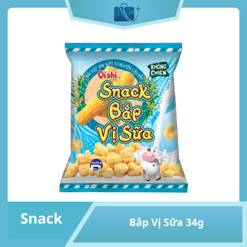 Bánh Snack Bắp Vị Sữa Oishi 34g