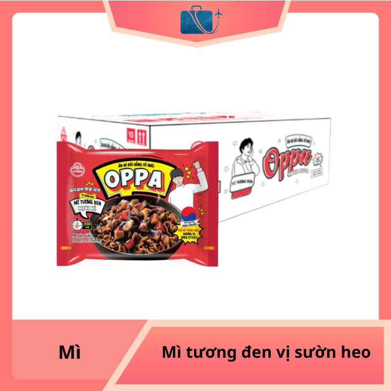 Thùng 30 Gói Mì Tương Đen Vị Sườn Heo Oppa Otoki
